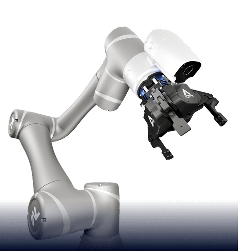 SusGrip 3F three-finger gripper mounted on a collaborative robot arm